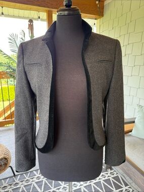 Louis Feraud | Wool & Velvet Skirt Suit Set